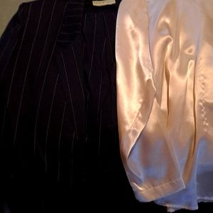 Pin strip suit size 12 and silky top